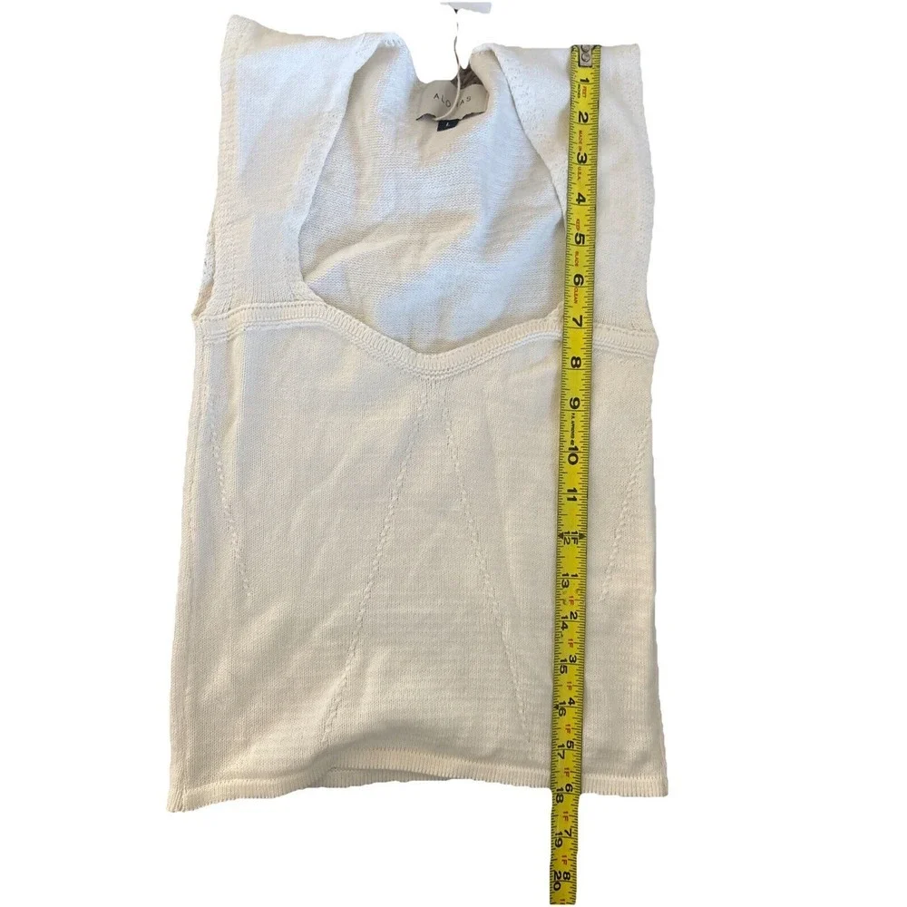 Alohas Peasant Corset Knit Top Size Large White Designed In Barcelona Made In EU - Picture 4 of 6